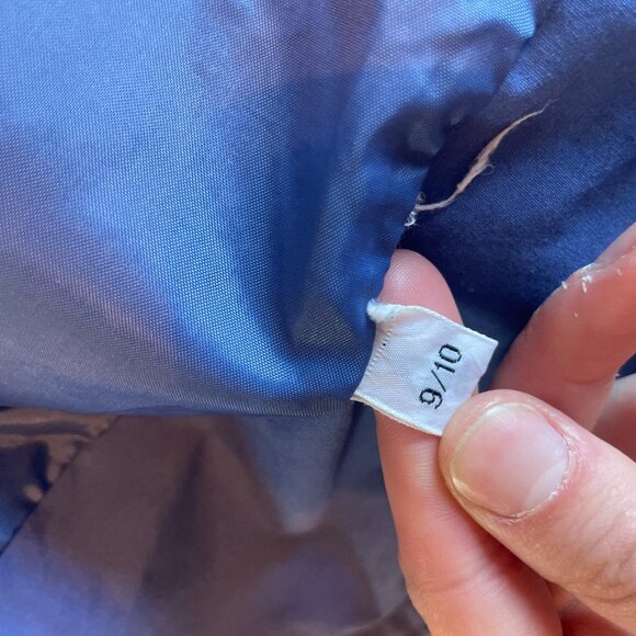 1980s classic double breasted belted periwinkle long trench coat! - Picture 13 of 16